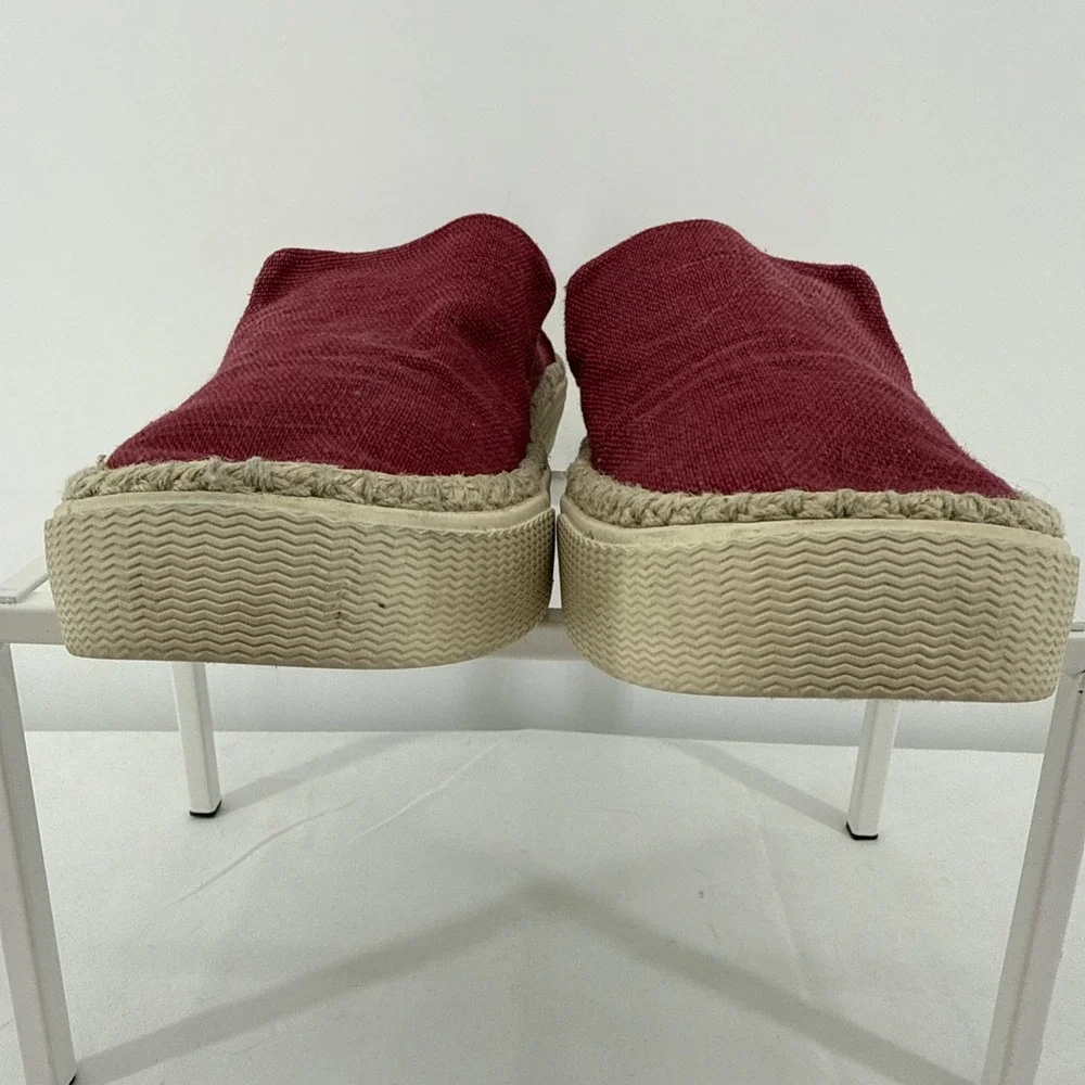 TOMS Women's Valencia Platform Espadrille Red Flats Casual SZ 9.5 Casual Preppy